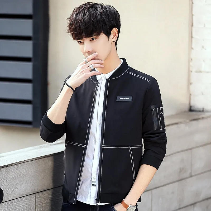

New autumn Black Bomber Jacket Men Korean fashion Streetwear Hip Hop Slim Fit Pilot Bomber Jacket Coat Men Jackets Plus Size 4XL