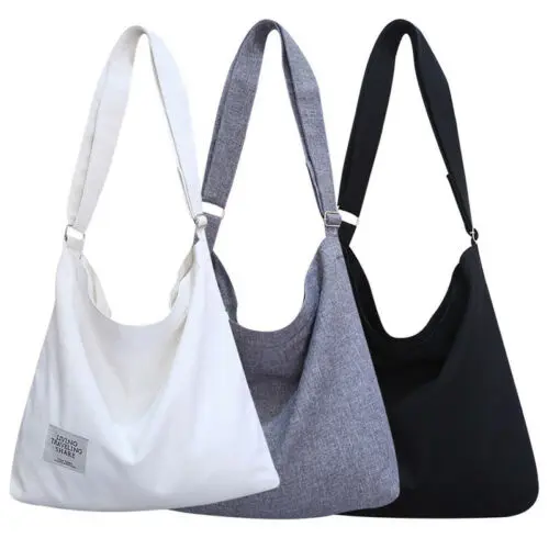 

Women Casual Solid Canvas Shoulder Bag Female Crossbody Shoulder Tote Girls Travel Tote Handbag