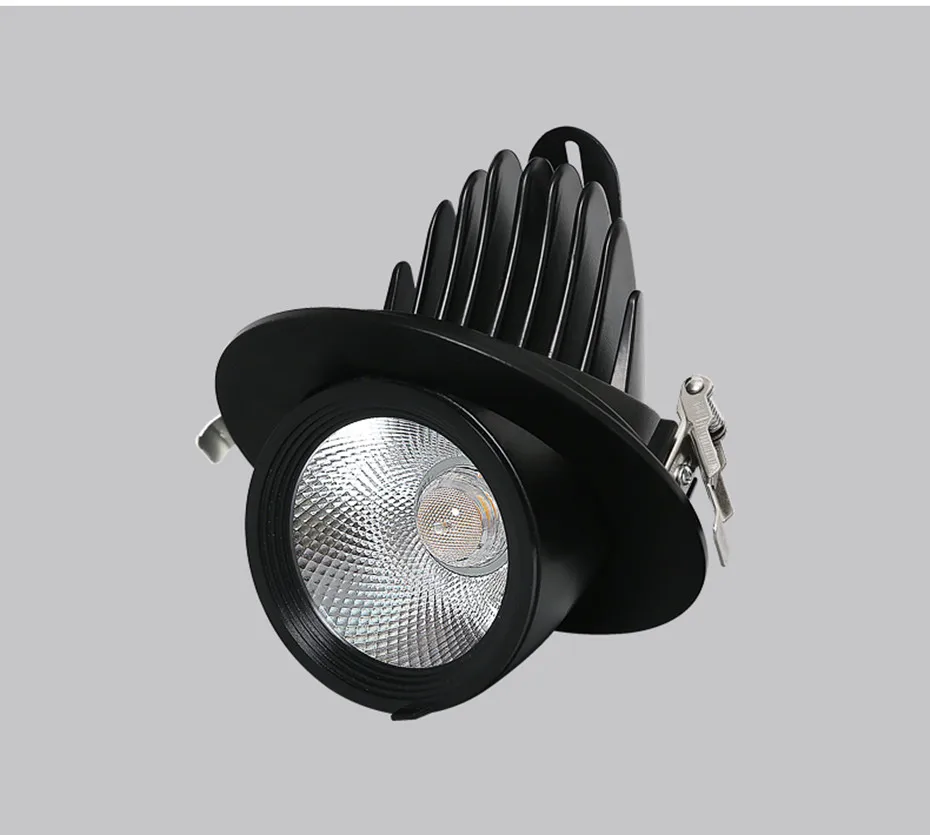 black ceiling lights LED Downlight dimmable 7W 10W 15W 20W adjustable 360 Degree Recessed LED Ceiling Spot Light  AC110V 220V Trunk downlight LED ceiling light fixture