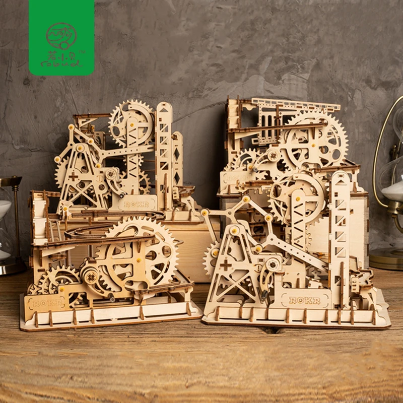 

Robud 4 Kinds Creative DIY 3D Magic Gear Drive Ball Crash Gift for Children Wooden Model Building Kits Toys LG for Dropshipping