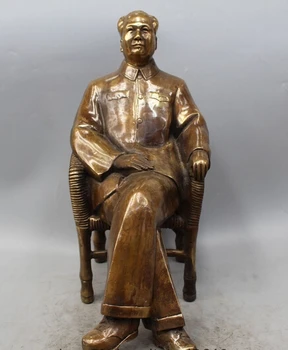 

wholesale factory 25"Marked Chinese bronze copper a Great leader Mao ZeDong Chairman Statue 25% off