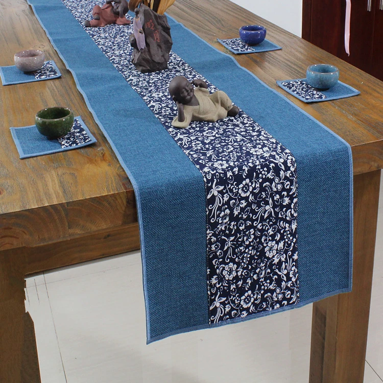 Скатерть прямоугольная из хлопка и льна в китайском стиле|table runner|chinese table runnerpatchwork