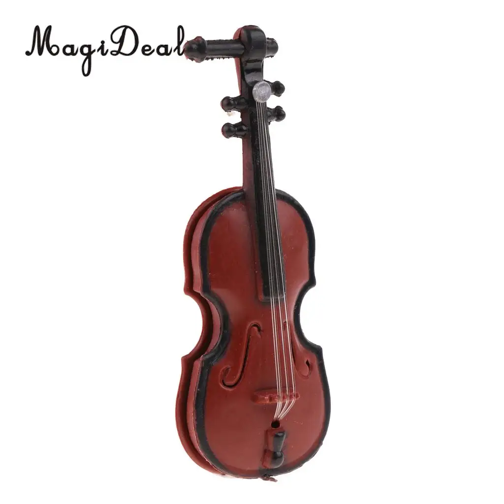 MagiDeal 1/12 Scale Dollhouse Miniature Musical Instrument Plastic Violin Model Figures Display Decor Acc for Dolls Home Office
