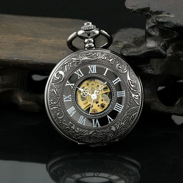 

Antique watch necklace pendant mens retro automatic vintage pocket watch mechanical military watches B584