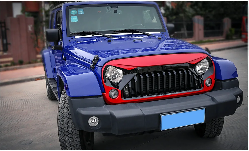 SHINEKA Гонки Грили черный белый красный синий решетка грили вставки для Jeep Wrangler JK 2007- автомобильные аксессуары