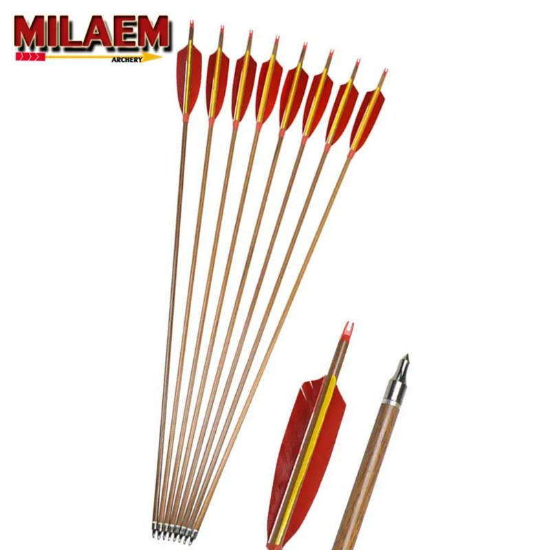 

6/12pcs Archery Carbon Arrows 30 inch Pure Carbon Targeting Arrows Spine 340 Recurve Compound Bow Outdoor Shooting Accessories