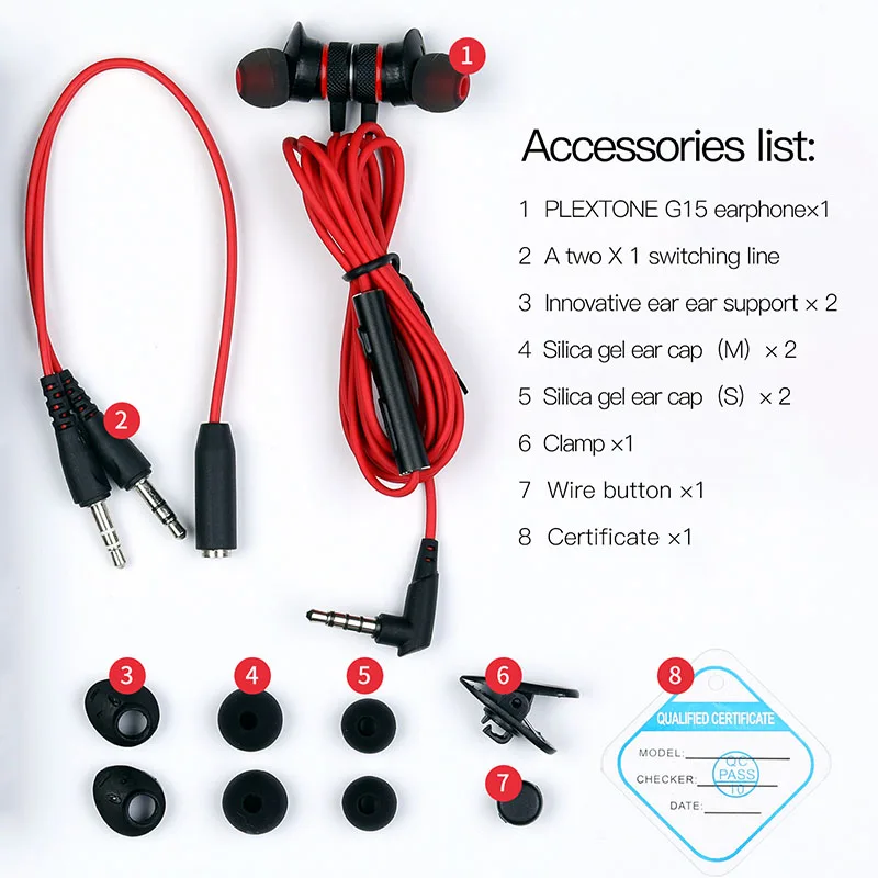 Горячие PLEXTONE G15 In Ear Pro Gaming Headset 3 5 мм Jack Шум шумоподавления стерео бас наушники с