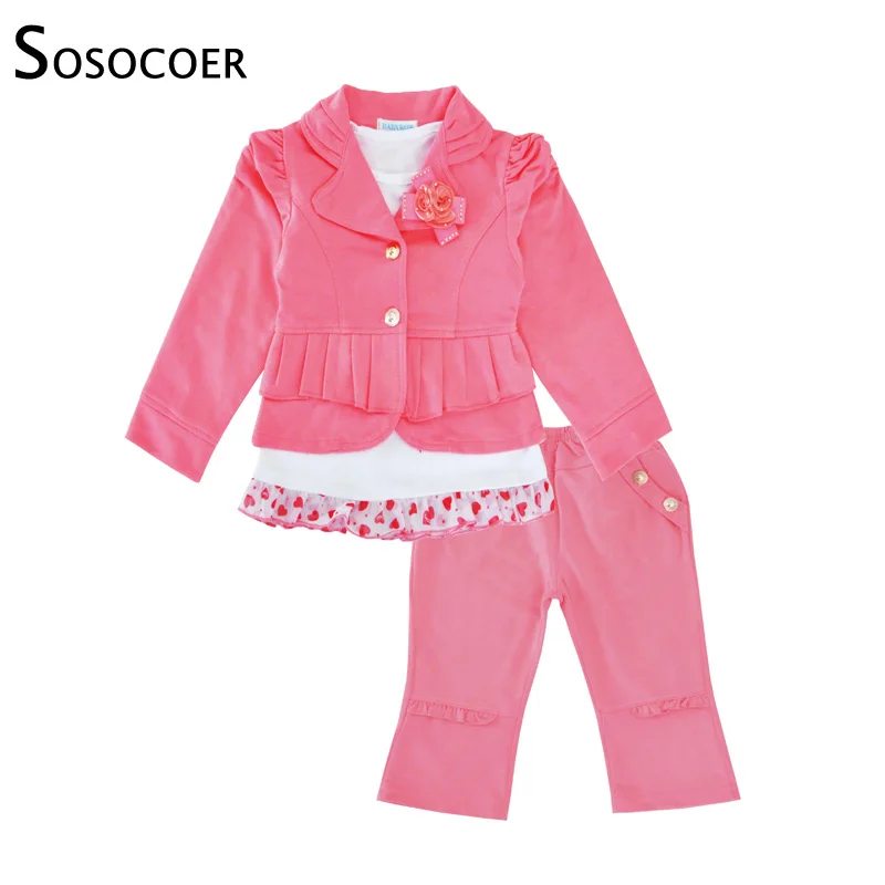 

SOSOCOER Girls Clothing Set Cartoon T Shirt Bunny Girls Pants Spring Children Clothing Outfits Baby Girl Clothes Sets for Kids