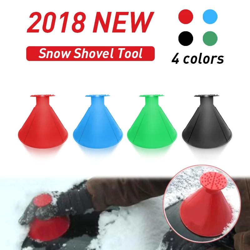 2 Pcs Ice Scraper Scrape Round Magic Cone Shaped Ice Scraper Snow Shovel Tool for Car Windshield Windscreen Upgrade Blue,Green