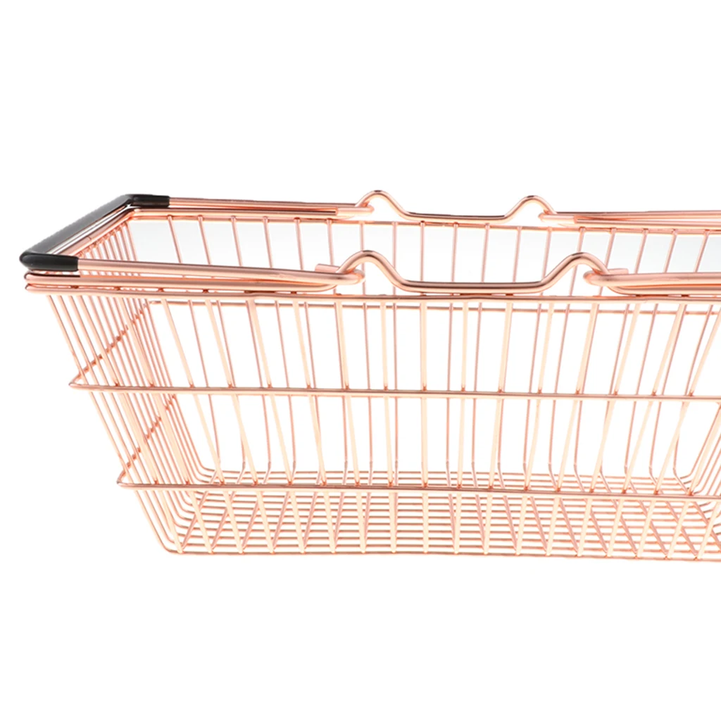 Mini Shopping Basket with Sturdy Metal Frame, Pen/ Pencil/ Cards Holder Desk Storage Toy