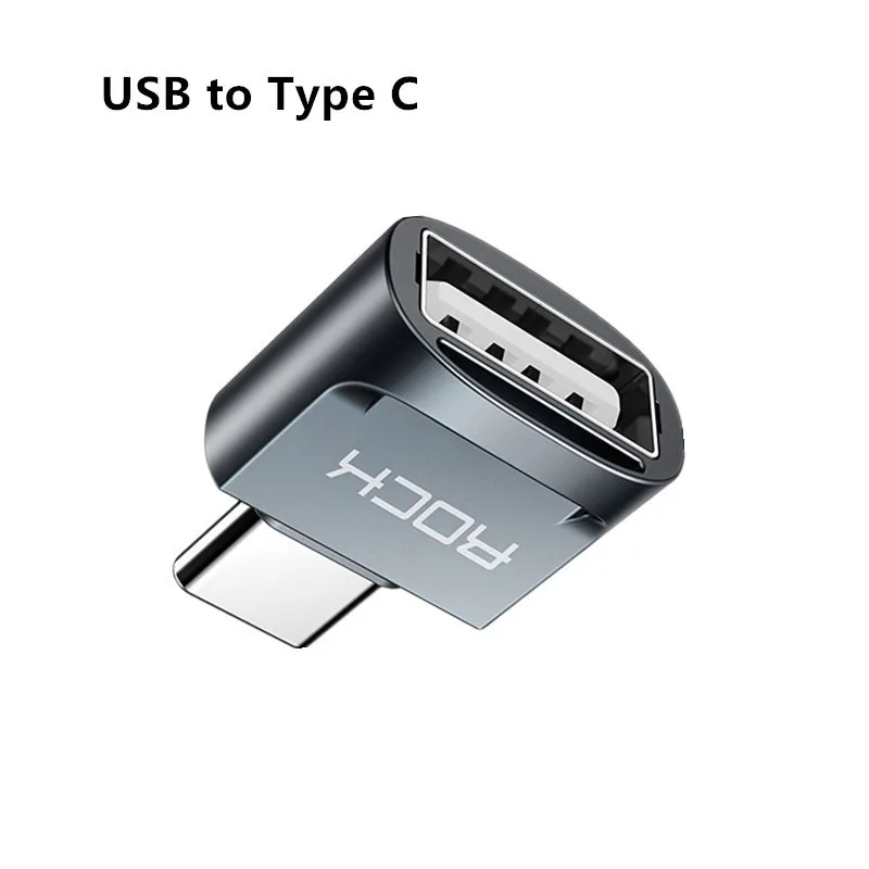 Rock OTG USB C адаптер для iPhone 8 с разъемом Lightning и разъемом Micro usb type C для Macbook samsung S9 Xiaomi OTG кабель - Цвет: USB to Type C