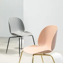 Пластиковое кресло без подлокотника/железные ножки трубы/46 см высокое полимерное сиденье/86 см высокая спинка