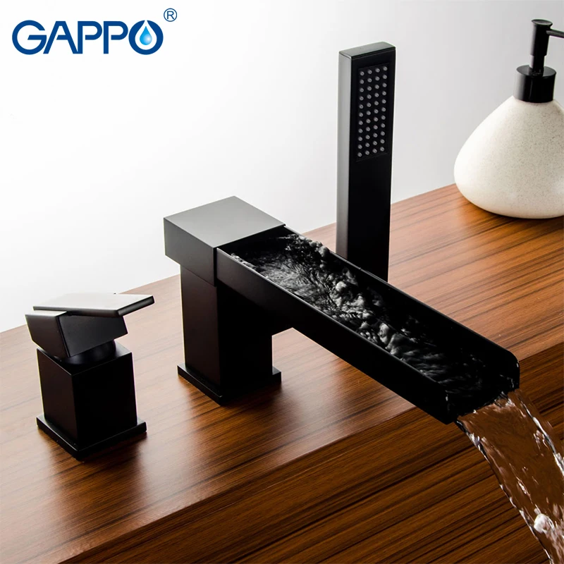 Смеситель для ванной комнаты GAPPO латунный кран с дождевой водой черный цвет