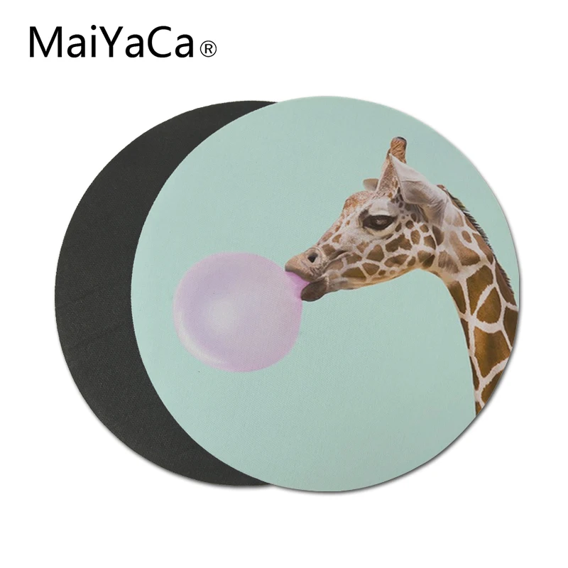 Забавный круглый коврик для мыши MaiYaCa с жирафом игровой мягкий комфортный