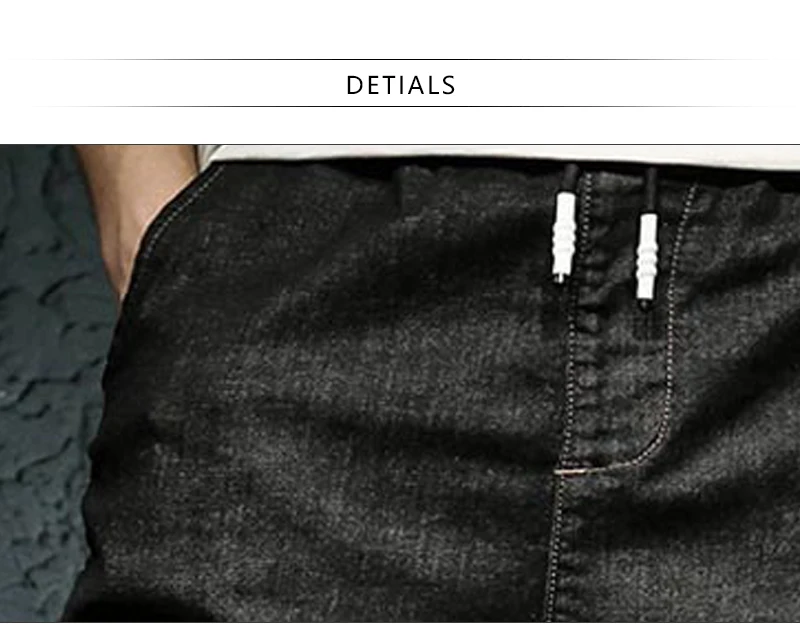 Knee Man Shorts Bermuda Jean Breeches Men  (13)