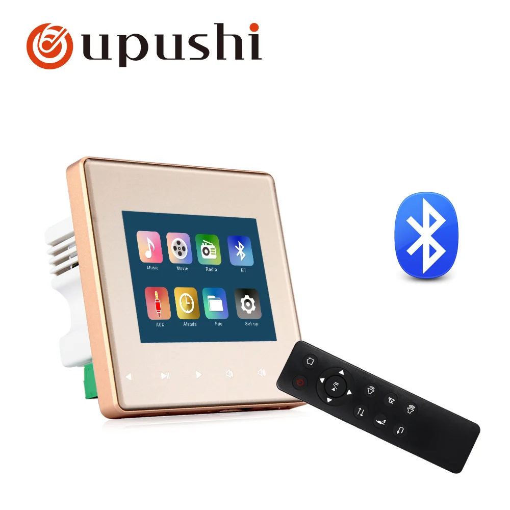  2.8 inch bluetooth wall controller oupushi smart home audio system 2*25 watt wall amplifier 8ohm in - 33016298021