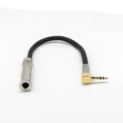 6,35 мм Женский стерео до 3,5 мм штекер Jack Hifi Mic аудио удлинитель короткий 90 градусов угловой линейный аудио кабель провод