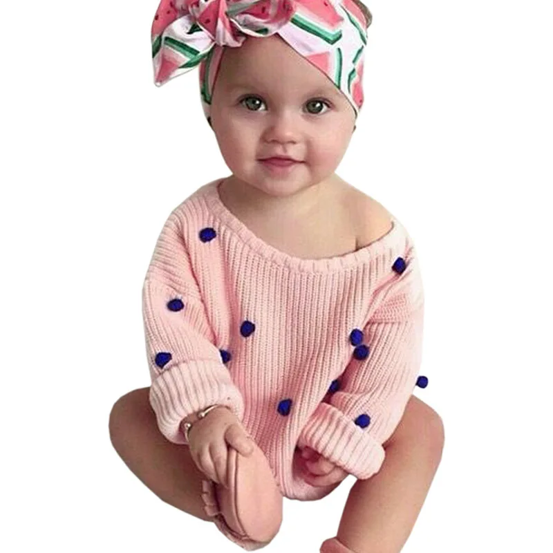 Newborn Baby Girls Sweaters Kids Clothes Autumn Winter 2018 Toddler Long Sleeve Dot Knit Jumper Infant Sweater Pull Enfant Fille