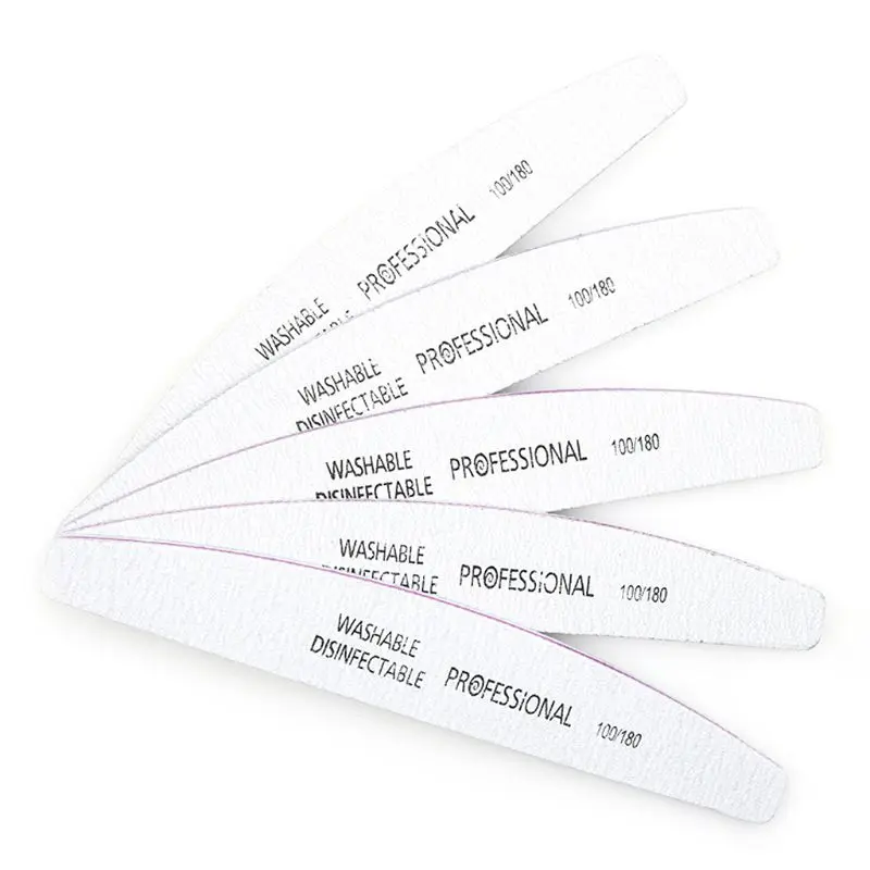 

1pcs Nail File 100/180 Grit Sanding Buffing Washable Professional Nails Manicure Tool