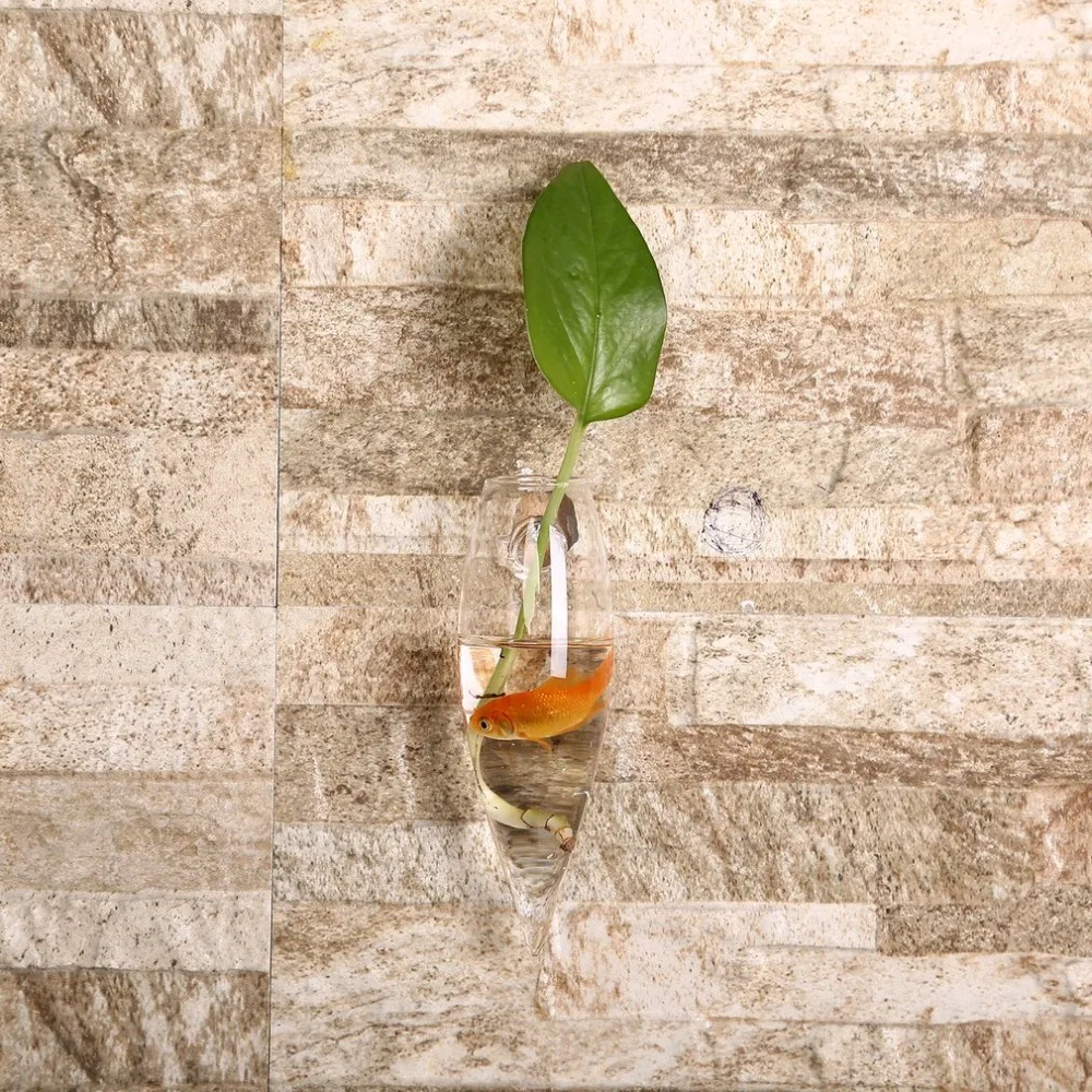 

Transparent Glass Hanging Vase Flowerpot Plant Bottle Wall Hanging Flower Plant Glass Bottle Wedding Home Decor Drop Shipping