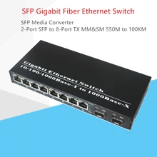 Gigabit ethernet конвертер медиафайлов SFP волокно-оптический переключатель 2-Порты и разъёмы слот SFP до 8-Порты и разъёмы TX RJ-45 разъем SFP волоконно-оптический трансиверный переключатель