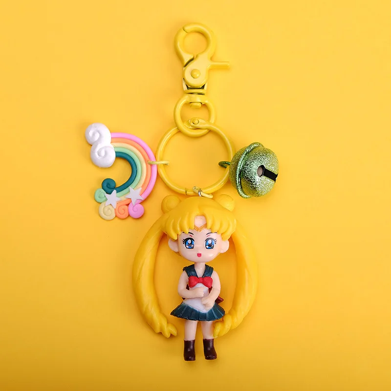 

High Quality 2019 brand Doll baby Handmade Cute black keychain for Women Car Pendant hot Girl Statement fashion Jewelry Bag Key