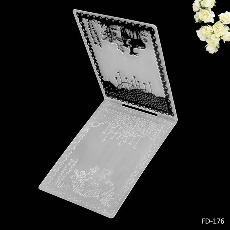 Kinds of Embossing Folders Plastic Scrapbooking For DIY Scrapbook Album Card Decorating Tool Crafts Card Paper Making Decoratio