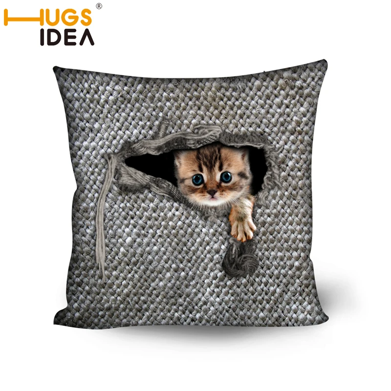 HUGSIDEA 45*45 سنتيمتر القطن مزيج غطاء وسادة المنزل كنبة مكتب مربع القط كيس وسادة الزخرفية غطاء الوسادة s رمادي سادات