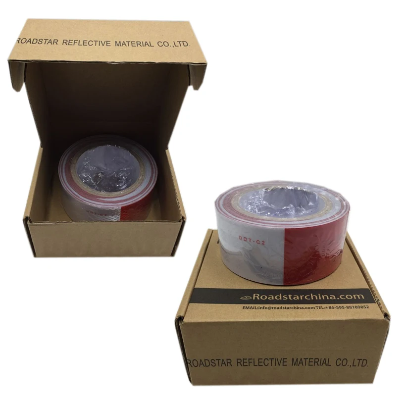 5cmX10mDOT-C2 Conspicuity Safety DOT Reflective Tape Red White For Trailer Vehicle Truck, Trailer Reflector, Reflector Tape Roll