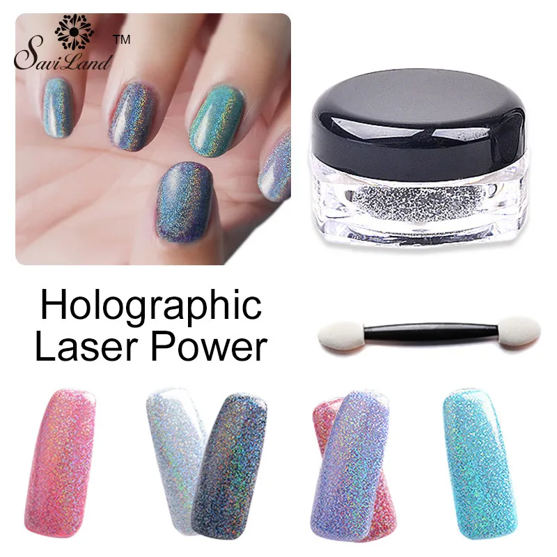

1 Box Laser Nail Glitter Holographic Nail Sequin Paillettes Hologram Nail Glitter Powder Laser Sparkle Powder Dust