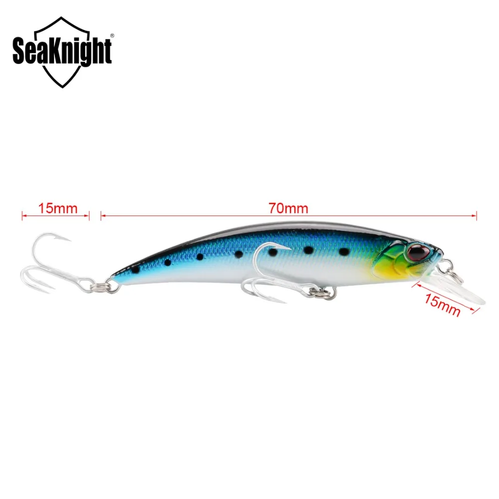 SeaKnight Minnow SK040 приманка для рыбалки 1 шт. 9,5 г 70 мм/2.76in Jerkbait 3D глаза VMC крючки тонущие жесткая рипбейт