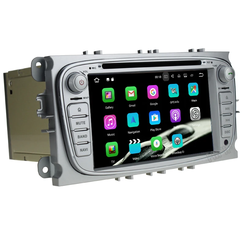 Top 4+32GB 2 din Android 8.0 Octa Core Car DVD Player GPS Navi for Ford Focus Galaxy with Audio Radio Stereo wifi Head Unit 1024*600 3