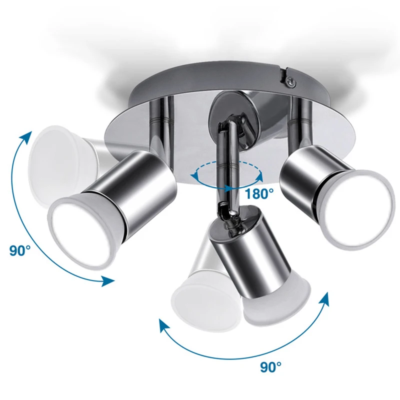 Современный светодиодный потолочный светильник с поворотным светлые пятна 100 V-220 V различными графическими программами, обладает тремя насадками, фонари точечные потолочные светильники потолочный светильник для помещений