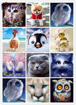 

Full Round Diamond Painting Animals 5d DIY Diamond Embroidery Drill Resin Cross Stitch Kits Rhinestone Mosaic Pattern Home Decor