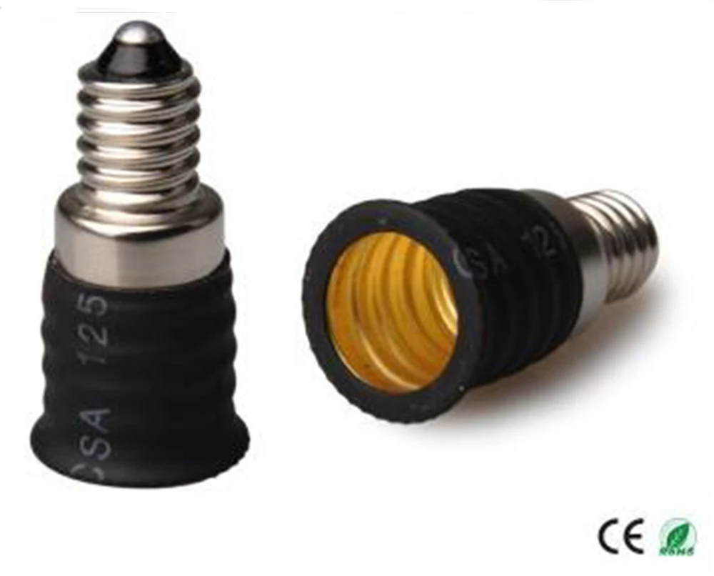 10pcs LED Light Bulb Lamp Converter E10 Male To E14 Female Candelabra Socket New