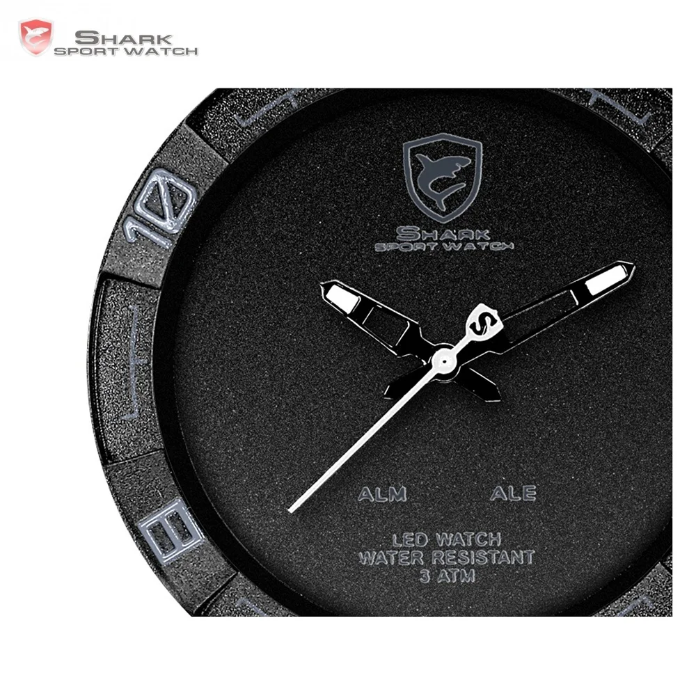 Gulper Shark Sport Watch Large Dial Black Outdoor Men LED Digital Wristwatches Waterproof Alarm Calendar Fashion Watches /SH364 Gulper Shark Sport Watch Large Dial Black Outdoor Men LED Digital Wristwatches Waterproof Alarm Calendar Fashion Watches /SH364