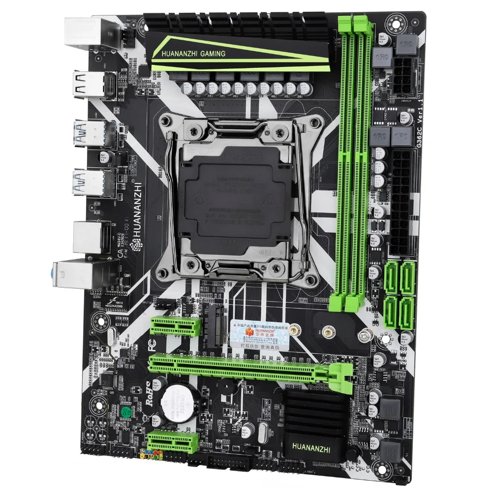 Материнская плата HUANANZHI M ATX X99 для всех процессоров LGA2011-3, таких как 2680 V4/V3 M.2 NVMe Слот 2* DDR4 4* USB3.0 4* SATA3.0 порты