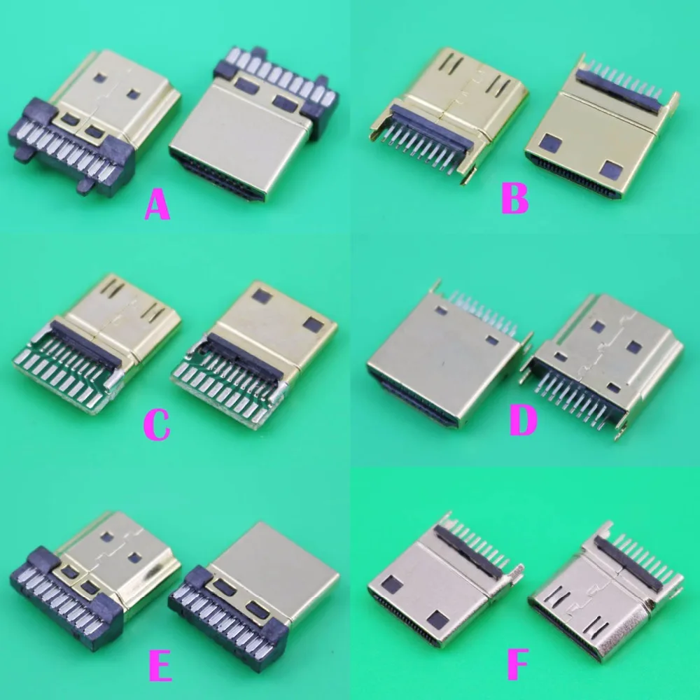 Мини HDMI штырьковый разъем YuXi типа C с платой PCB для передачи данных HD USB|usb jack|hdmi mini