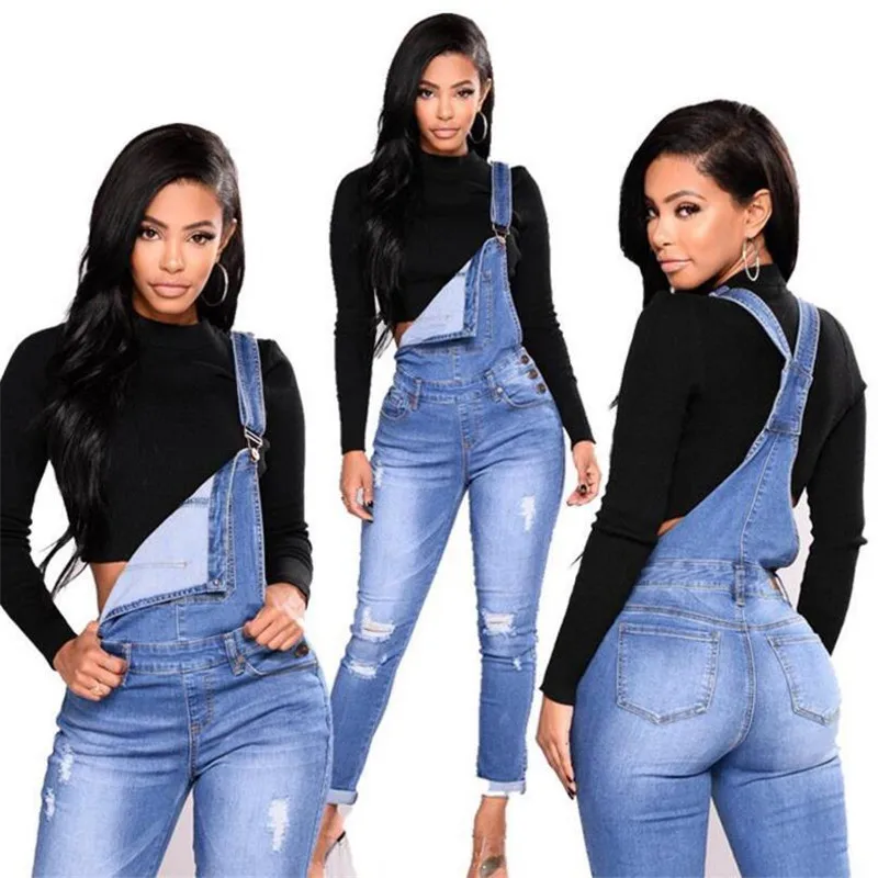 2019 hot style fashion onesie stretch jeans for women's wear