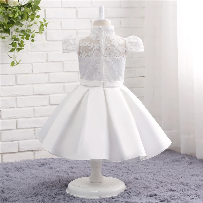 Forevergracedress реальные фотографии довольно белый платье с цветочным узором для девочек милые высокой Средства ухода за кожей шеи с бантом Кружева Дети Pageant Дети платье