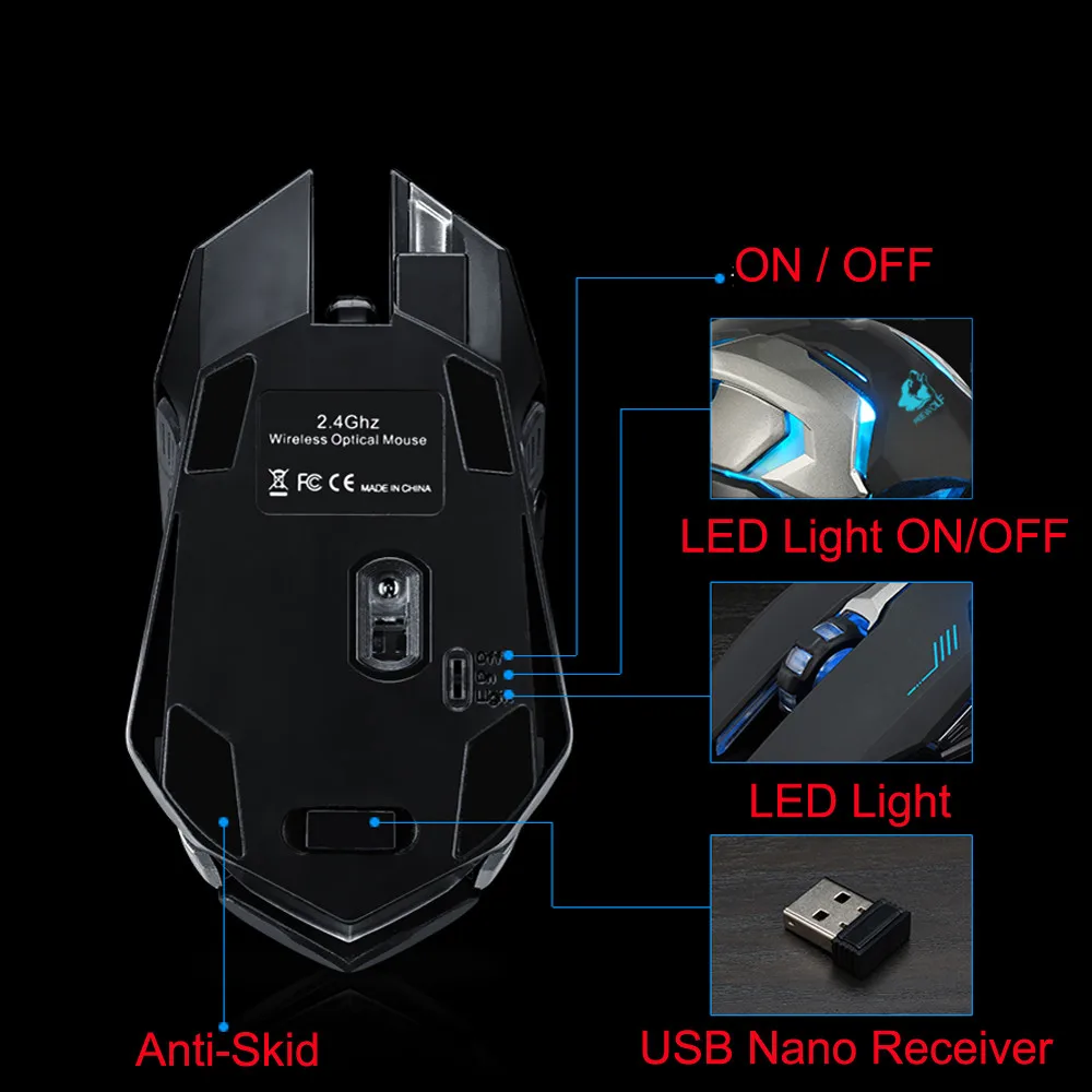 Мышь Inalambrico Usb Sem Fio перезаряжаемая X7 Беспроводная Бесшумная светодиодный USB оптическая эргономичная игровая мышь с подсветкой Прямая поставка souris san