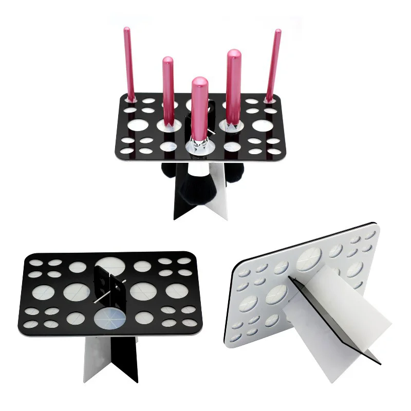 

26 Holes Multifunction Makeup Brush Holder Eyebrow Eyeshadow Stamp Powder Brush Cosmetic Drying Rack Shelf Stand Display
