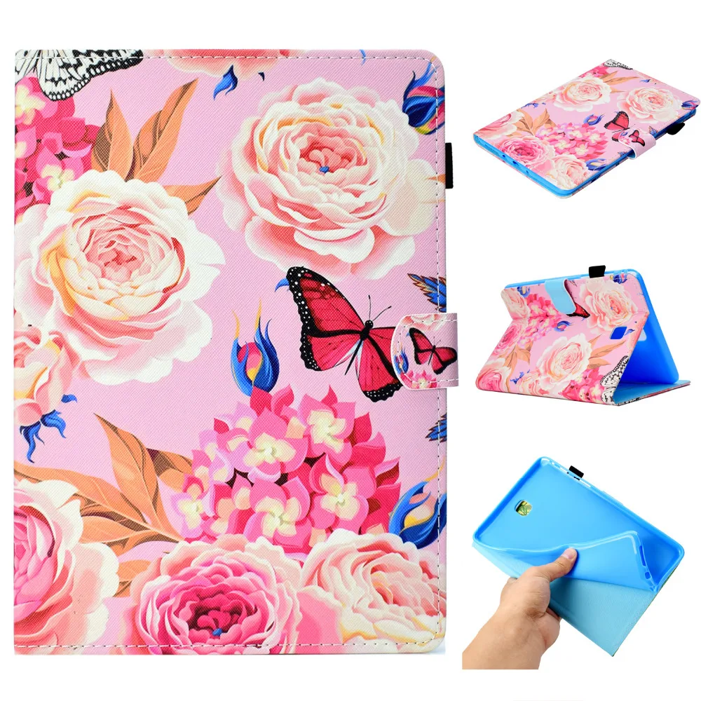 Slim Print Stand TPU Leather Smart Sleep/Wake Cover Card Holder Funda Case For Samsung Galaxy Tab A 8.0 T350 T351 T355 P350 P355 |