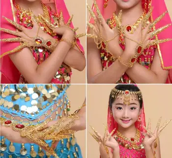 

India Stage Prop Dance Bracelet Beautiful Party Accessory Girl Fashion Bellydance Performance Bracelet Nail Wrap