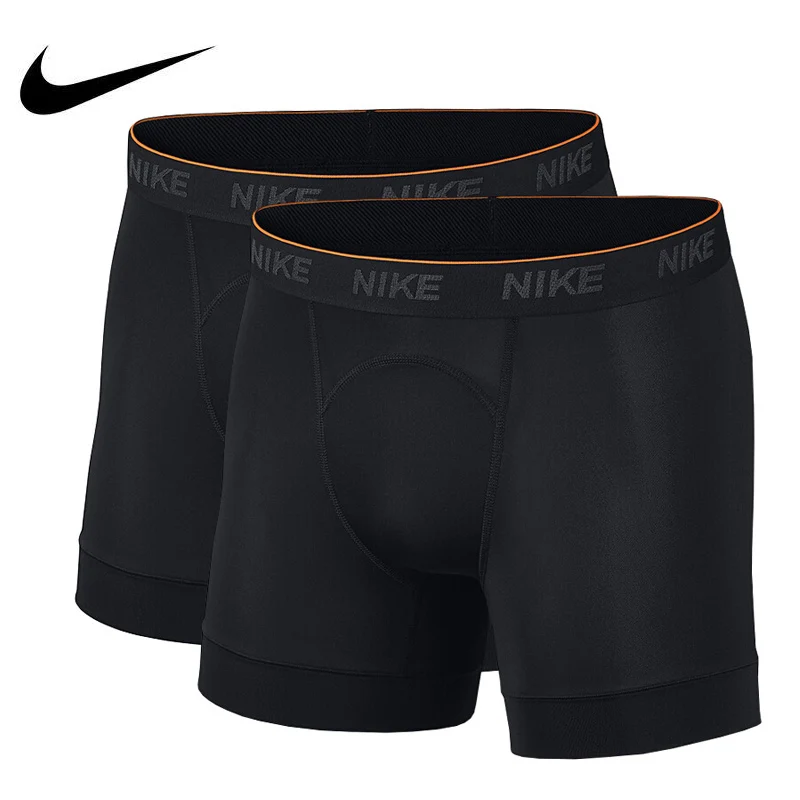 

Original 2018 NIKE BRIEF BOXER 2PK Men's Short Tights Sportswear( 2 Pieces ) Solid Leisure comfort Quick Drying Fashion AO1209