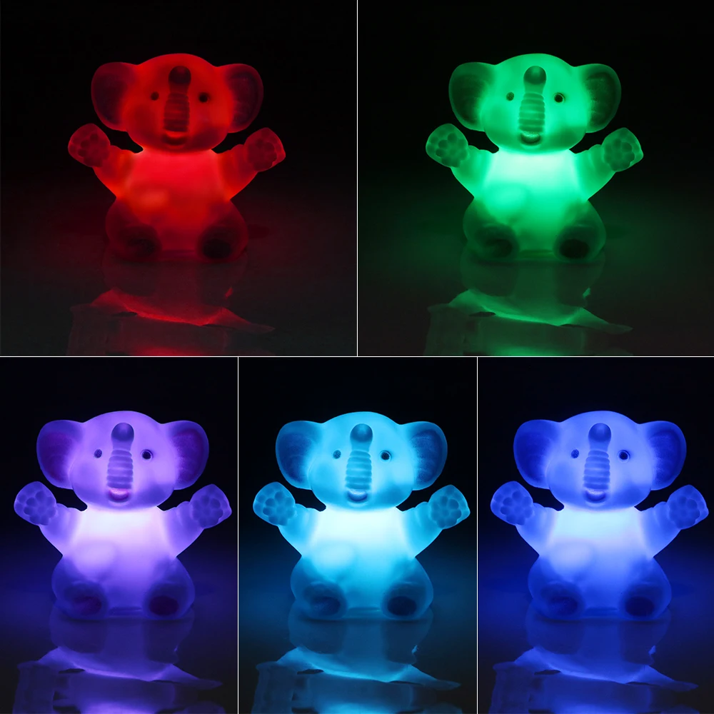 

Elephant Night Light Color Changing Atmosphere Lamp Bedroom Decoration for Kid Baby Bedside Children bulb animal art emergency