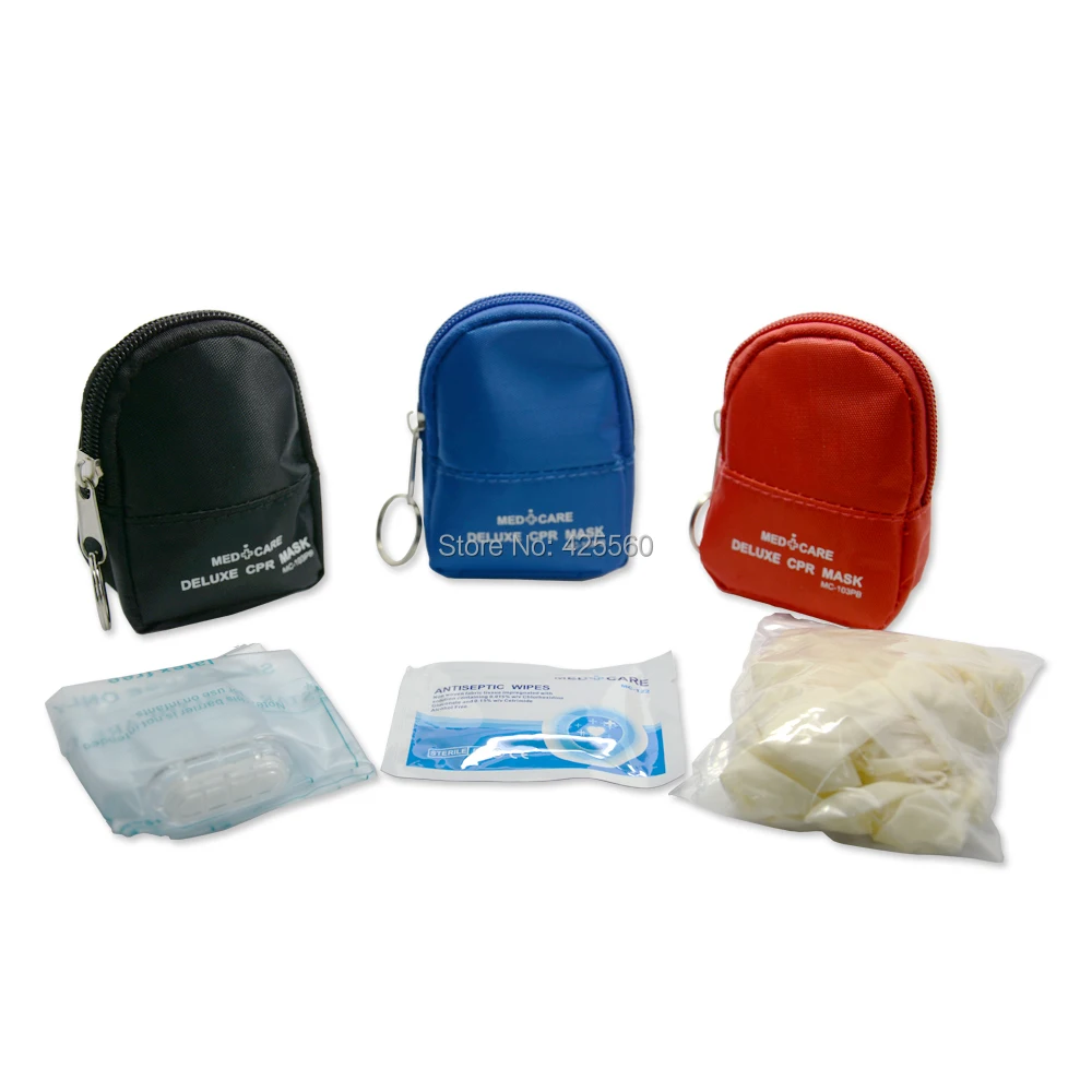100 шт CPR аварийные мини аптечки с ключами Chian содержат защитную маску и перчатки тампоны для тренировки первой помощи