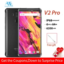 

VERNEE V2 PRO 5.99 FHD IPS Waterproof 6GB RAM 64GB ROM 21MP+13MP MT6763 2GHz Octa Core 2160*1080p6200mAh Android 8.1 Cell phone