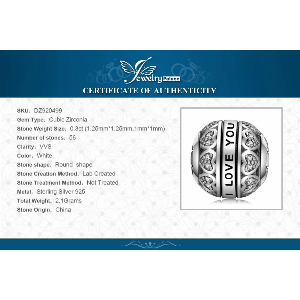 JewelryPalace бабушка для женщин Винтаж Сердце Любовь красивый нежный 925 пробы