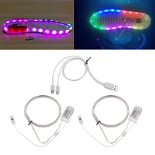 HNGCHOIGE Светодиодная лента светильник 1 пара 65CMX2 RGB SMD3528 водонепроницаемая гибкая светодиодная лента светильник s USB полоса светящаяся цветная осветительная колодка